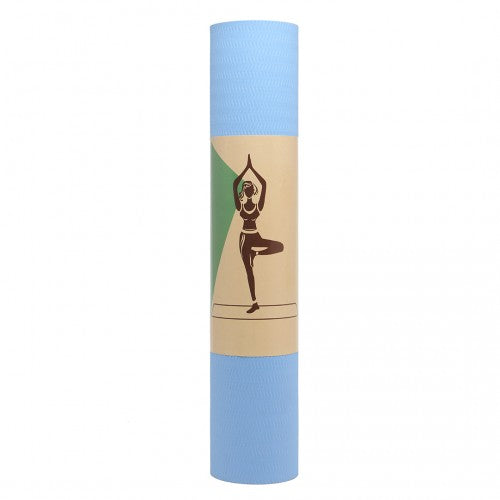 Kono TPE Non-Slip Classic Yoga Mat - Navy & Blue