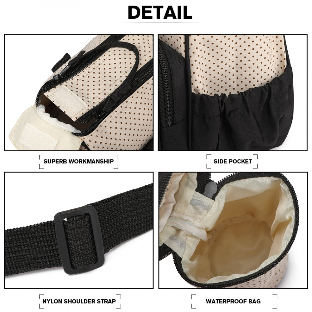 Miss Lulu Polyester 5 Pcs Set Maternity Baby Changing Bag Dot - Black