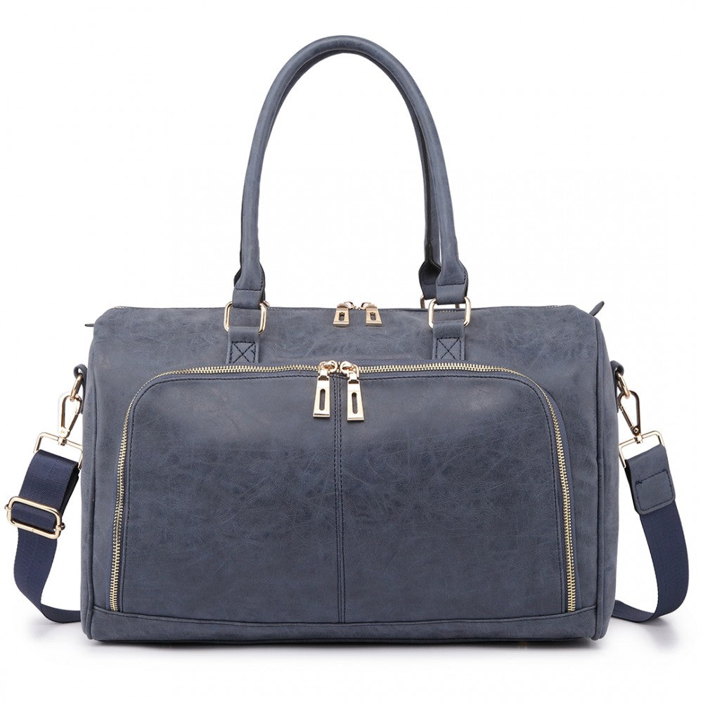 Miss Lulu Leather Look Maternity Changing Shoulder Bag Navy