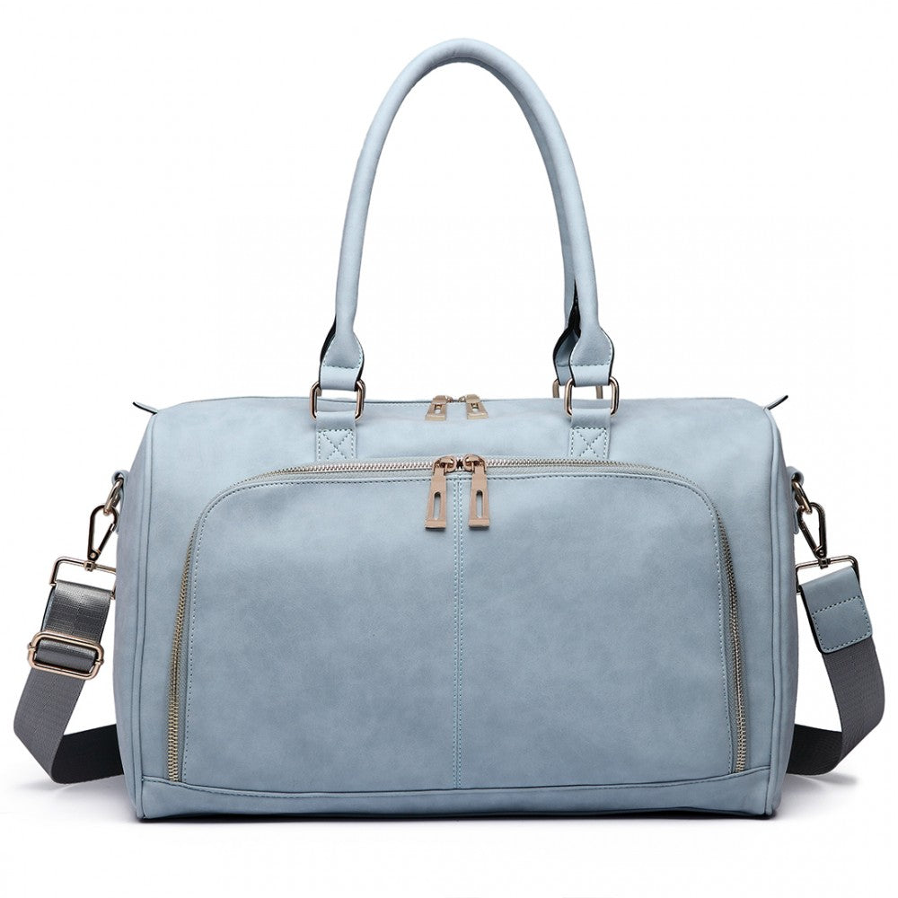 Miss Lulu Leather Look Maternity Changing Shoulder Bag Light Blue