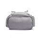 Miss Lulu Pu Leather Multi-Pocketslarge Backpack Grey