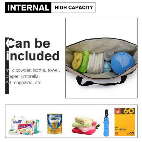 Miss Lulu Polyester 5 Pcs Set Maternity Baby Changing Bag Dot - Black