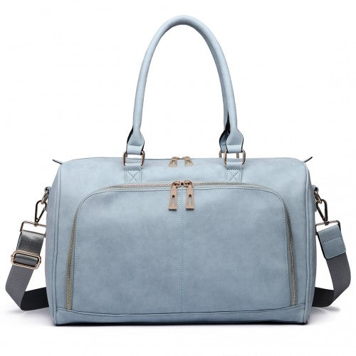 Miss Lulu Leather Look Maternity Changing Shoulder Bag Light Blue