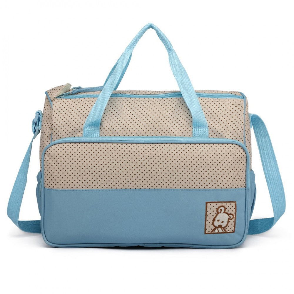 Miss Lulu Polyester 5 Pcs Set Maternity Baby Changing Bag Dot - Blue