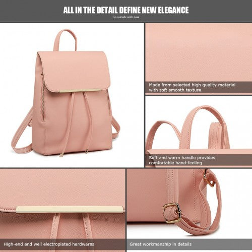 Miss Lulu Faux Leather Stylish Fashion Backpack