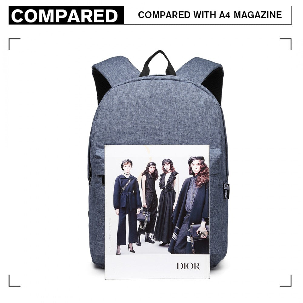 Kono Large Functional Basic Backpack - Blue