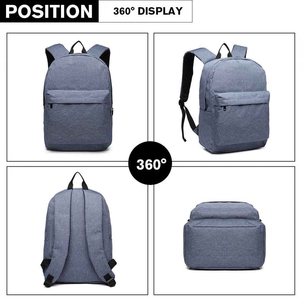 Kono Large Functional Basic Backpack - Blue