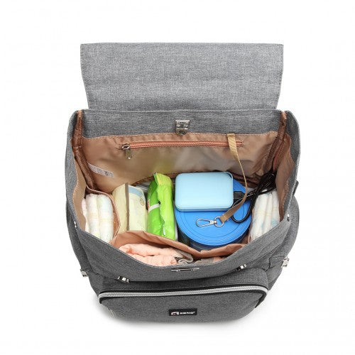 Kono Travel Baby Changing Backpack With USB Charging Interface - Grey