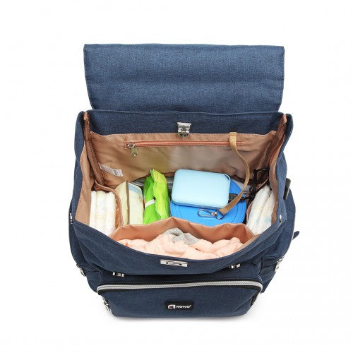 Kono Travel Baby Changing Backpack With USB Charging Interface - Navy