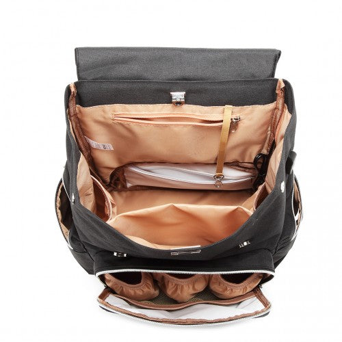 Kono Travel Baby Changing Backpack With USB Charging Interface - Black