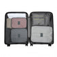 Kono 6 Piece Polyester Travel Luggage Organiser Bag Set - Grey