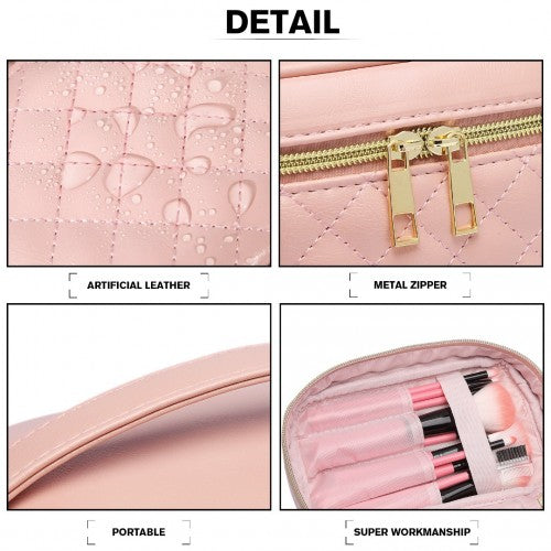 Miss Lulu Make-Up Organiser Storage Bag - Pink