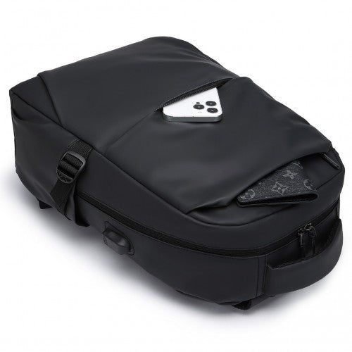 Kono Leisure Water-Resistant Functional Backpack - Black