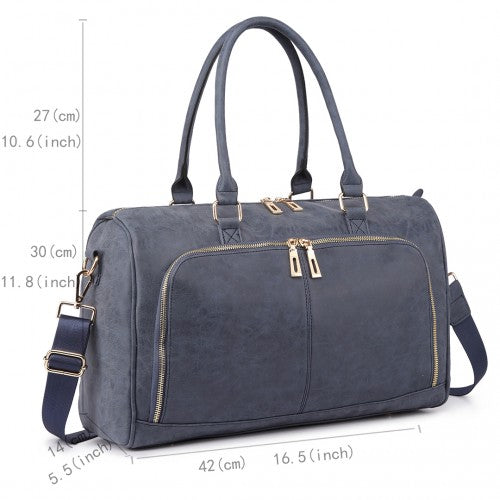 Miss Lulu Leather Look Maternity Changing Shoulder Bag Navy