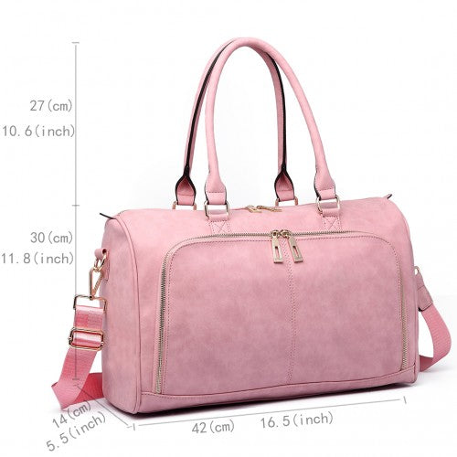 Miss Lulu Leather Look Maternity Changing Shoulder Bag Pink