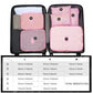 Kono 6 Piece Polyester Travel Luggage Organiser Bag Set - Pink