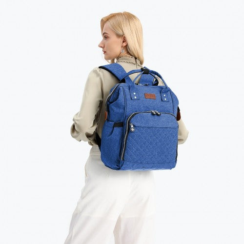 Kono Wide Open Designed Baby Diaper Changing Backpack - Blue
