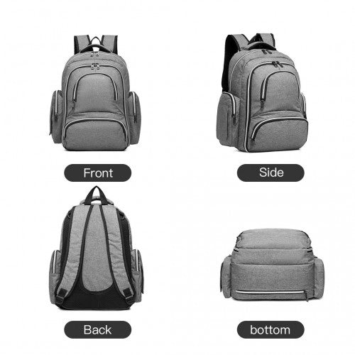Kono Large Capacity Multi Function Baby Diaper Backpack Grey