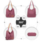 Kono Canvas Hobo Slouch Shoulder Bag And Backpack - Fuchsia