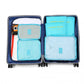 Miss Lulu 6 Piece Polyester Travel Luggage Organiser Bag Set - Blue