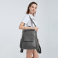 Miss Lulu Large Leather Look Backpack - Grey