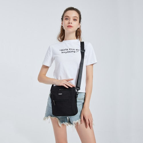 Kono Multi Pocket Cross Body Shoulder Bag - Black
