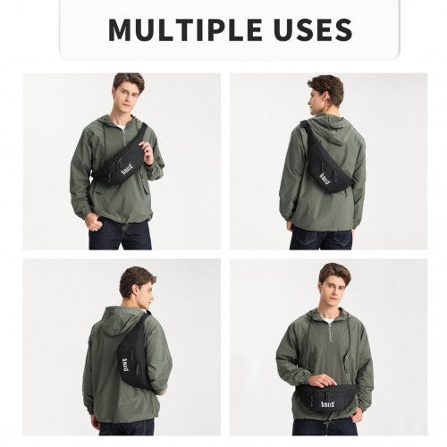 Kono Lightweight Fashion Sports Bum Bag For Men And Women - Black