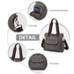 Kono Large Capacity Multi Compartment Canvas Crossbody Tote Bag - Grey
