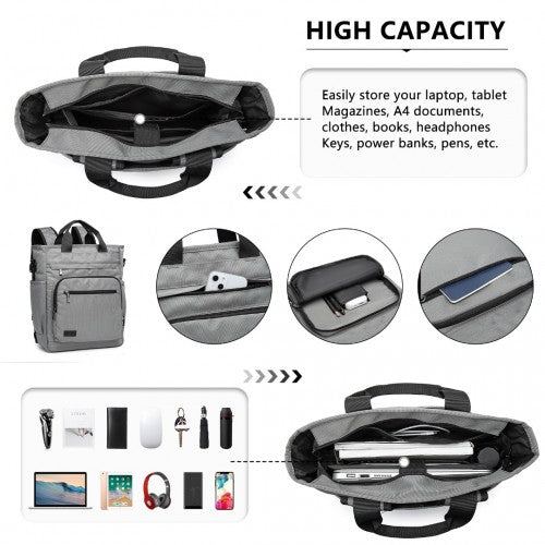 Kono Durable Waterproof Multi Men’s Backpack Shoulder Bag - Black