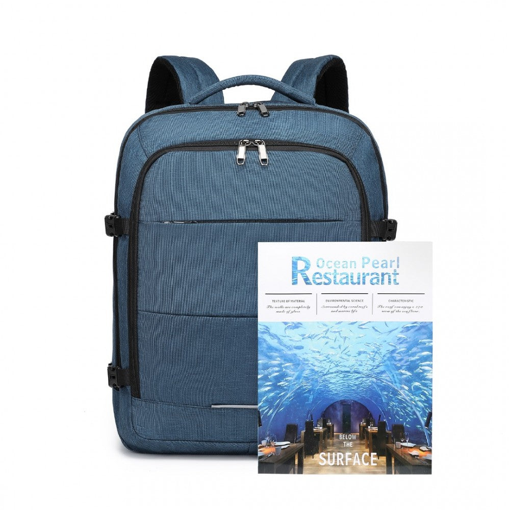 Kono Multi-Level High-Capacity Cabin Bag Travel 30L Backpack - Navy