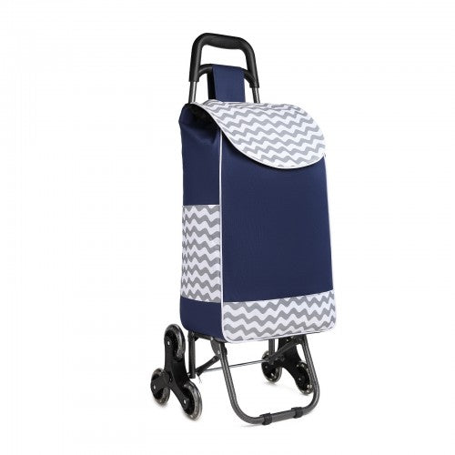 Kono 6 Wheel Push Shopping Trolley - Navy