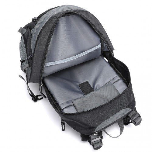 Kono Multi Functional Outdoor Hiking Backpack With Rain Cover - Black