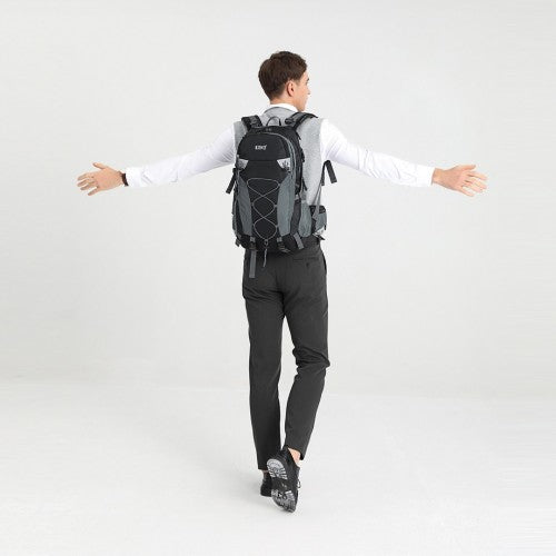 Kono Multi Functional Outdoor Hiking Backpack With Rain Cover - Grey