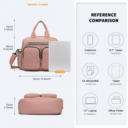 Kono Durable And Functional Changing Tote Bag - Pink