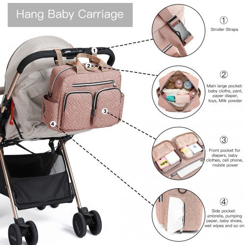 Kono Durable And Functional Changing Tote Bag - Pink