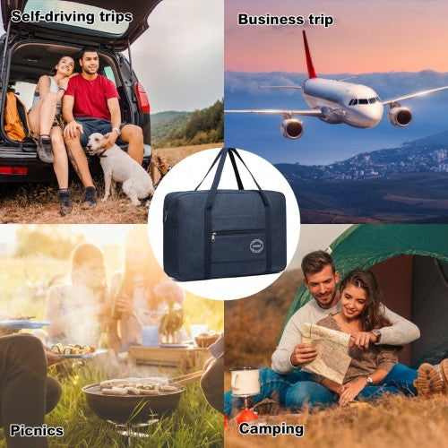 Kono Foldable Waterproof Storage Travel Handbag - Navy