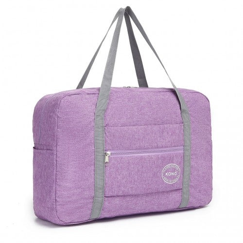 Kono Foldable Waterproof Storage Travel Handbag - Purple