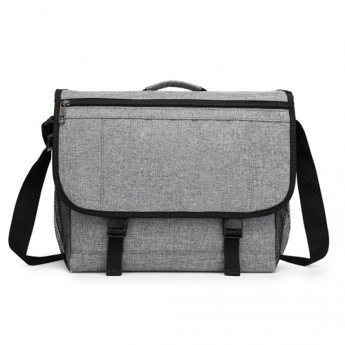 Kono High Security Messenger Bag Satchel Shoulder Bag - Grey
