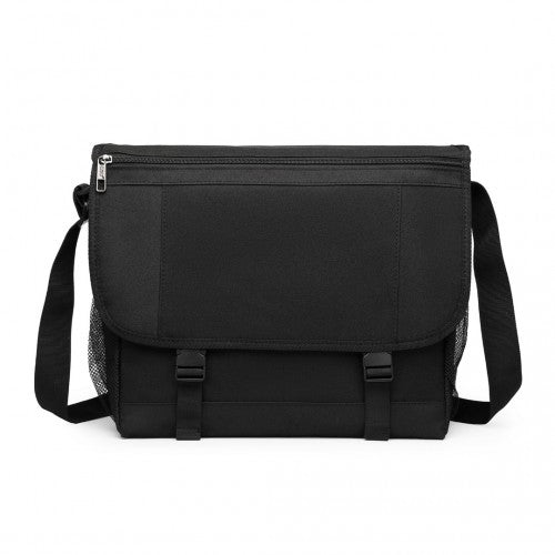 Kono High Security Messenger Bag Satchel Shoulder Bag - Black