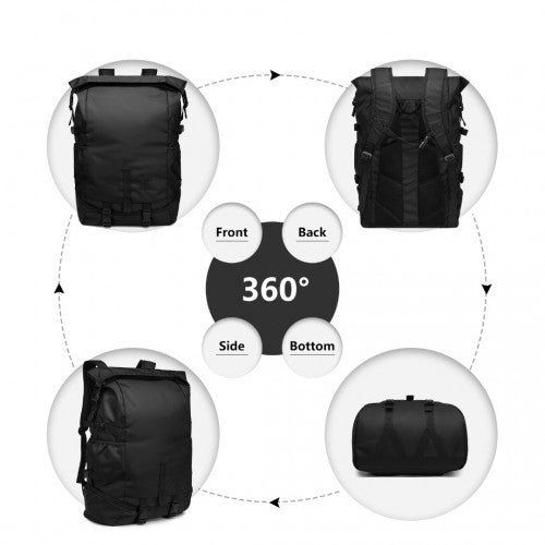 Kono Large Capacity Basketball Sports Fitness Backpack - Black