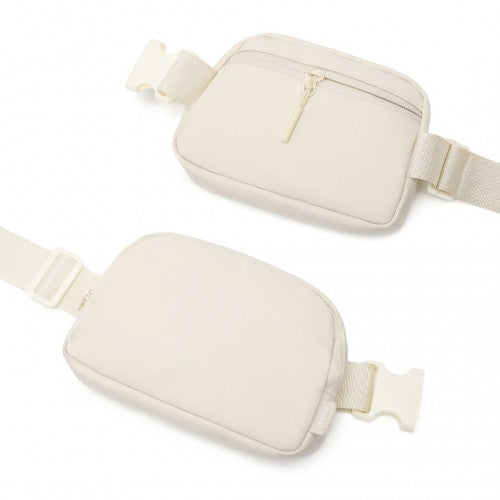 Kono Sleek And Stylish Minimalist Classic Waterproof Waist Pack - Beige