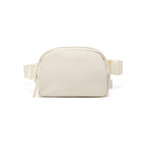 Kono Sleek And Stylish Minimalist Classic Waterproof Waist Pack - Beige