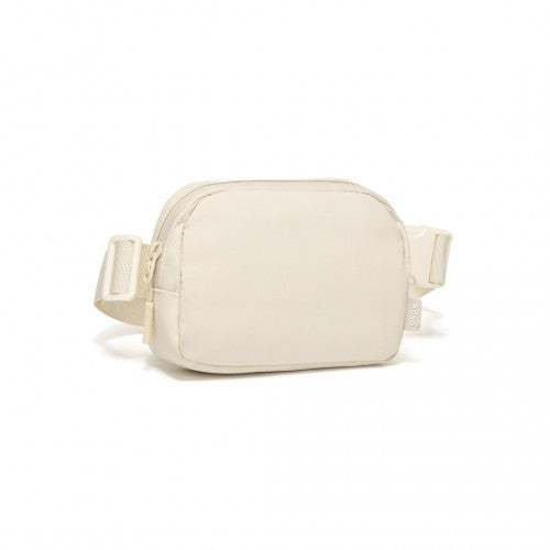 Kono Sleek And Stylish Minimalist Classic Waterproof Waist Pack - Beige