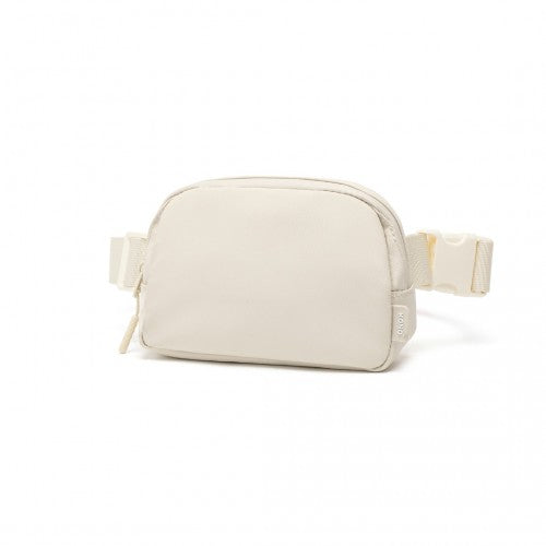Kono Sleek And Stylish Minimalist Classic Waterproof Waist Pack - Beige