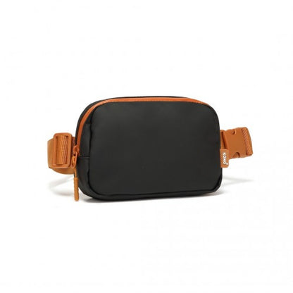 Kono Sleek And Stylish Minimalist Classic Waterproof Waist Pack - Black And Brown