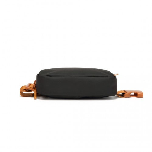 Kono Sleek And Stylish Minimalist Classic Waterproof Waist Pack - Black And Brown
