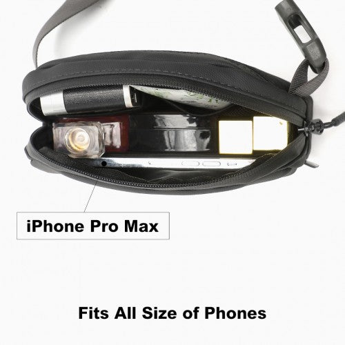 Kono Sleek And Stylish Minimalist Classic Waterproof Waist Pack - Grey