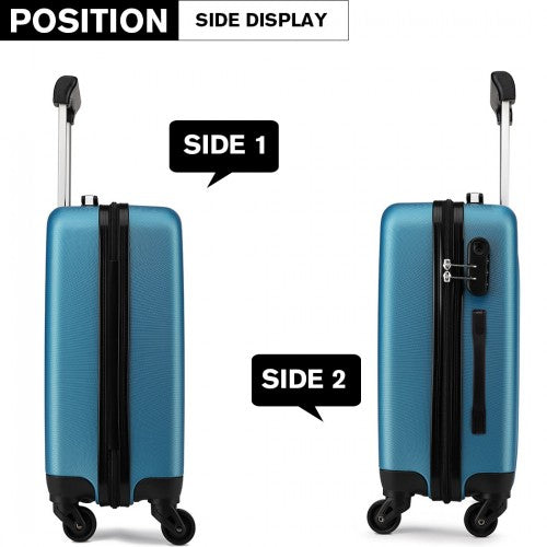 Kono 19-24-28 Inch Abs Hard Shell Luggage 4 Wheel Spinner Suitcase Set - Navy