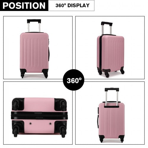 Kono 28 Inch Abs Hard Shell Luggage 4 Wheel Spinner Suitcase - Pink