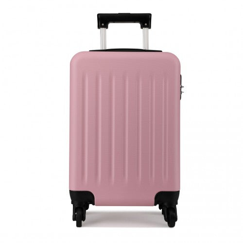 Kono 19 Inch Abs Hard Shell Carry On Luggage 4 Wheel Spinner Suitcase - Pink
